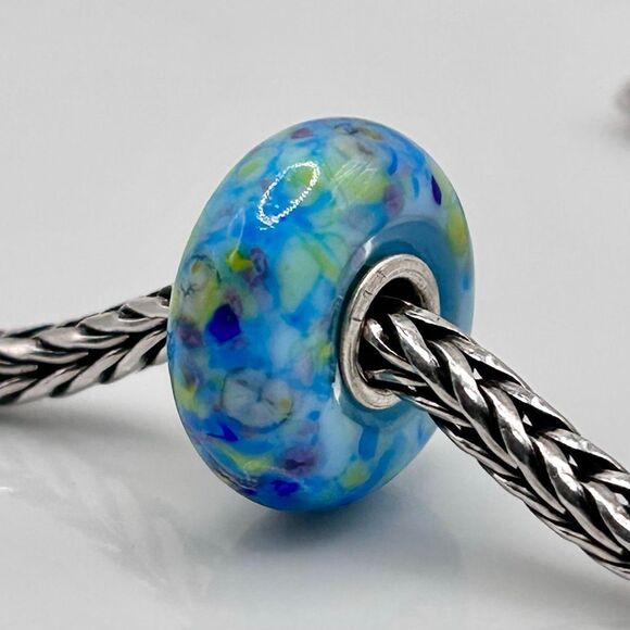 TROLLBEADS Authentic TrollStone LAA Blue Lime Green Purple Confetti - Picture 11 of 11